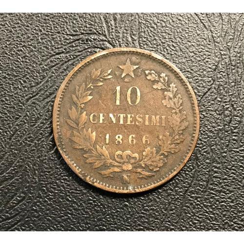 10 Centesimi - Vittorio Emanuele I I - Italie - 1866 N on Productcaster.