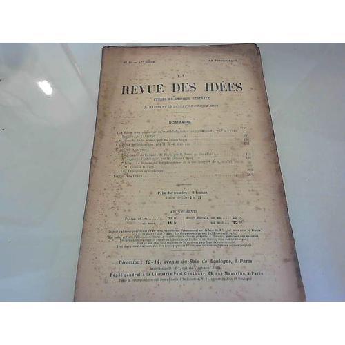 La Revue Des Idées N°50 - 5eme Année 15 Février 1908 on Productcaster.