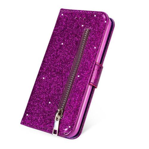 Étui Portefeuille En Cuir À Paillettes Pour Samsung Galaxy S23 Ultr... on Productcaster.