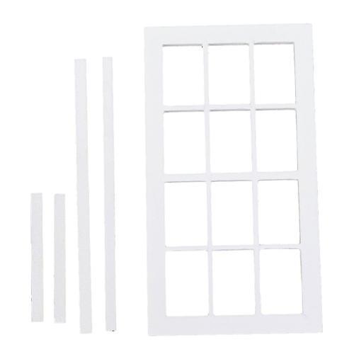 Cadre De Fenêtre En Bois Blanc, 12 Panneaux, Accessoire Miniature P... on Productcaster.