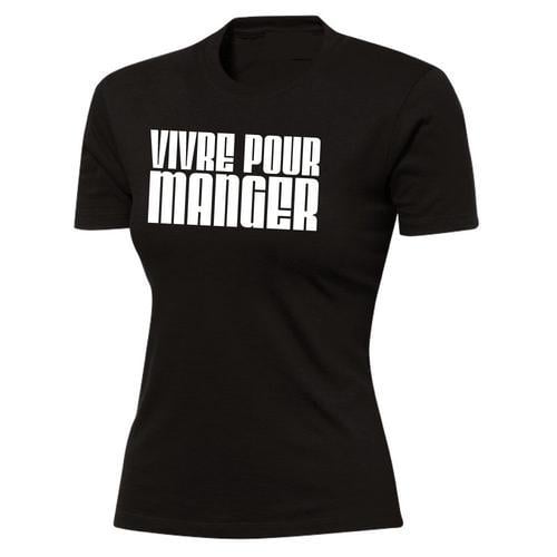 T-Shirt Femme Noir Humoristique Vivre Pour Manger - Cadeau De Noël,... on Productcaster.