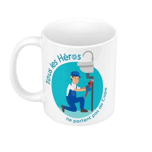 Mug Céramique Les Vrais Héros - Plombier Métier on Productcaster.