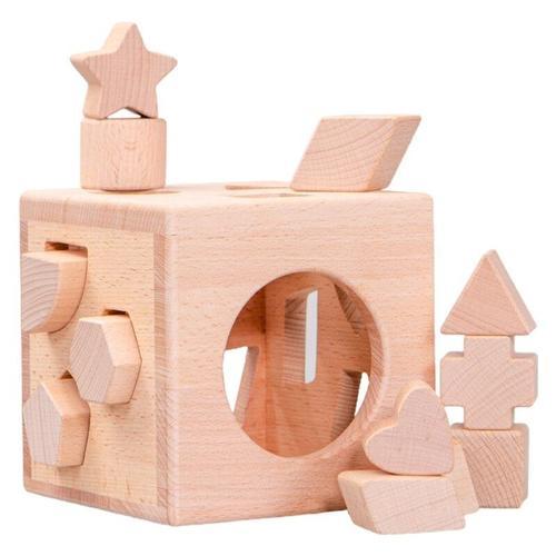 Cube Trieur En Bois Pour Enfants, Boîte De Blocs De Construction No... on Productcaster.