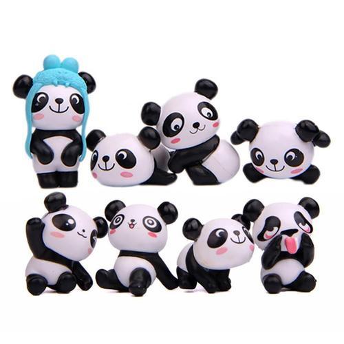 Figurines De Panda De Dessin Animé Mignon 8 Pièces/Ensemble, Décor ... on Productcaster.