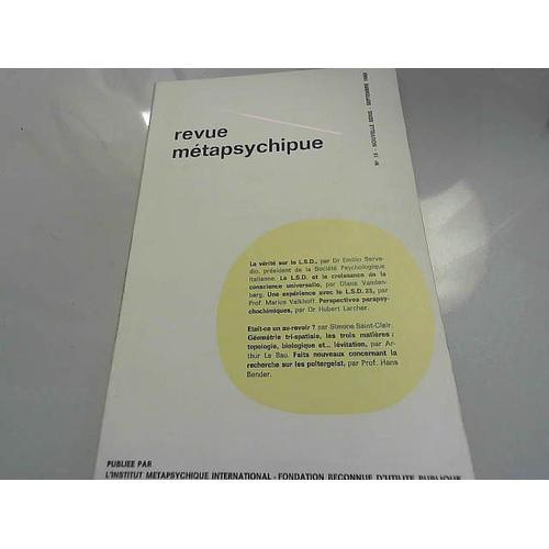 Revue Métapsychique N°15, Septembre 1969 on Productcaster.