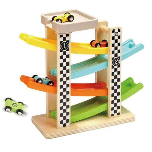 Jouet De Piste En Bois Pour Enfants, Voitures Coulissantes De Cours... on Productcaster.