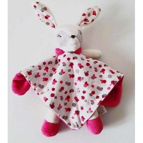 Doudou Lapin Obaibi Blanc Rose Fuchsia Fraises Framboises Peluche J... on Productcaster.