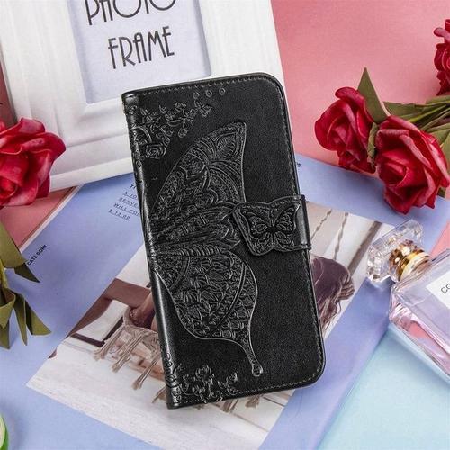 Étui Portefeuille En Cuir Gaufré Papillon Pour Samsung Galaxy A02s ... on Productcaster.