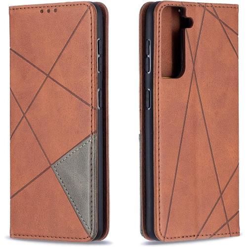 Coque Pour Samsung Galaxy S21, Housse Portefeuille En Cuir Etui De ... on Productcaster.