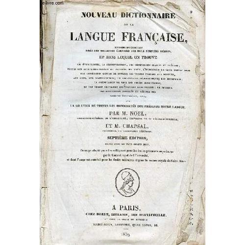 Nouveau Dictionnaire De La Langue Française Enrichi D Exemples Tiré... on Productcaster.