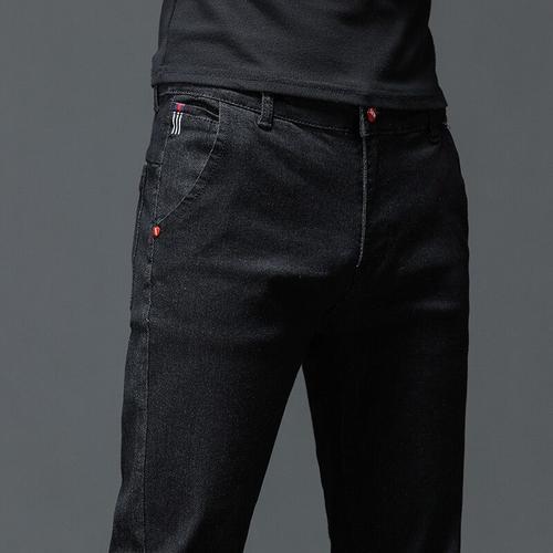 Jean Slim En Coton Pour Homme,Noir Et Gris Foncé,Couleur Unie,Mode ... on Productcaster.