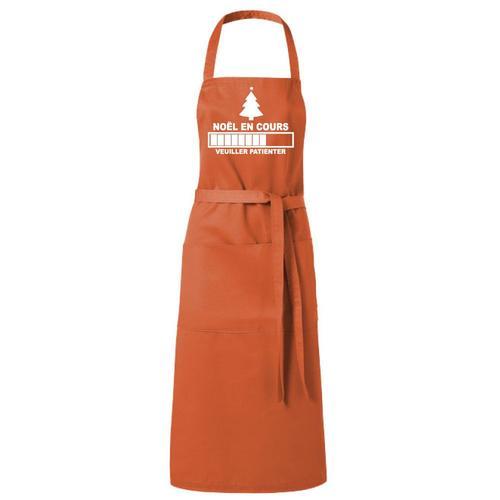 Tablier Humoristique Orange Noël En Cours on Productcaster.