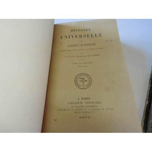 Histoire Universelle Tome Iv, 1573-1575 on Productcaster.