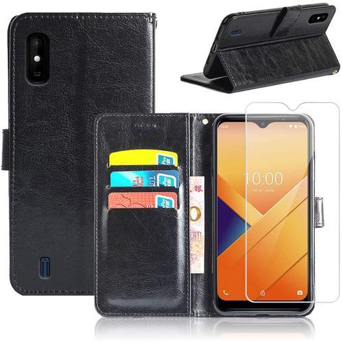 Coque Pour Wiko Y81, Noir Pu Cuir Flip Portefeuille À Rabat Protect... on Productcaster.