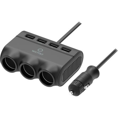 Multiprise Allume Cigare 12v 3 Sorties + 4 Ports Usb Watt&co on Productcaster.