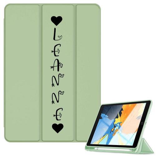 Housse Ipad 1 2 3 4 Vert Avec Votre Prenom Boho Et Coeur on Productcaster.