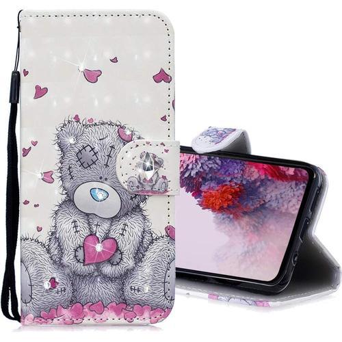 Pour Huawei Y7 2019 Coque Flip Case Diamant 3d Effet Peint Cuir Pu ... on Productcaster.