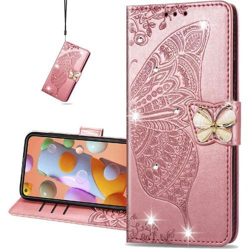 Phone Case For Samsung Galaxy A01 Coque Diamant Svelte Pu Femme Bli... on Productcaster.