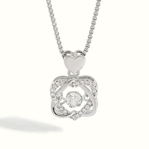 Collier Merrill Pendentif Couronne Or Blanc Double Coeur Hexagone P... on Productcaster.