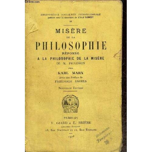 Misère De La Philosophie - Réponse À La Philosophie De La Misère De... on Productcaster.