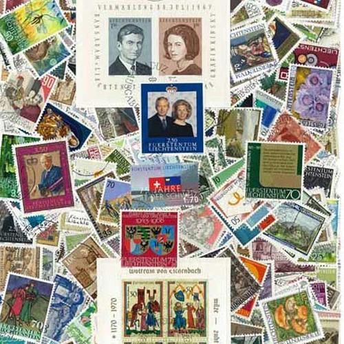 Collection De Timbres Liechtenstein Oblitérés : Qté - 100 Timbres D... on Productcaster.