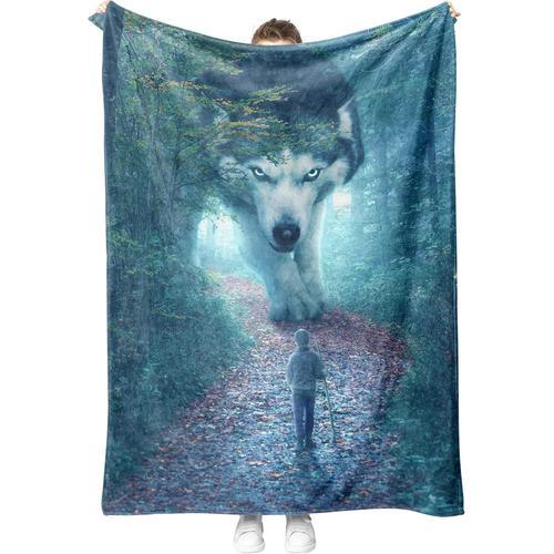 Couverture En Flanelle Avec Motif Loups - Couverture Polaire Moelle... on Productcaster.