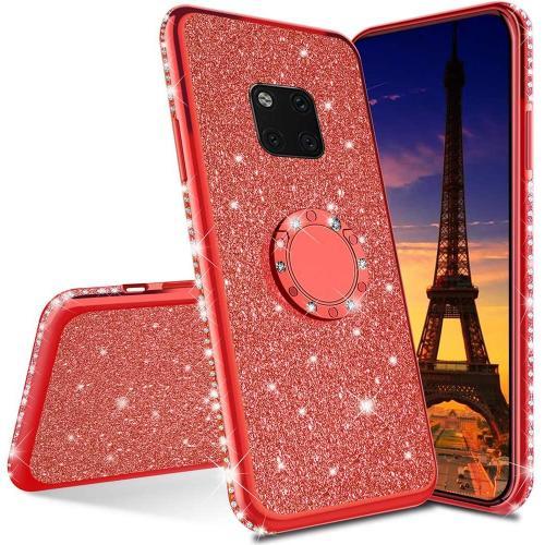 Coque Pour Mi 10t Lite, Brillant Paillette Housse Rotation Bague Bé... on Productcaster.