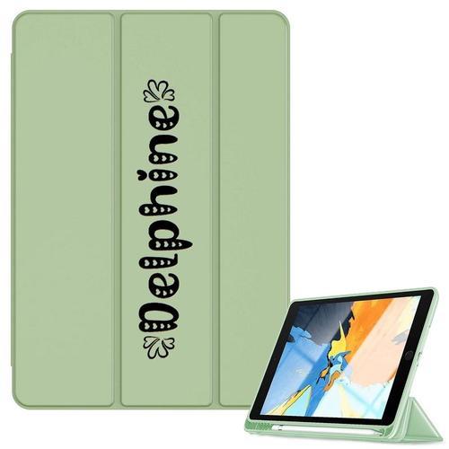 Housse Ipad 7 8 Et 9 Ecran 10,2" Vert Avec Votre Prenom 23 Coeur on Productcaster.