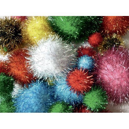 100 Pompon Scintillant Ø Coloris Assortis on Productcaster.