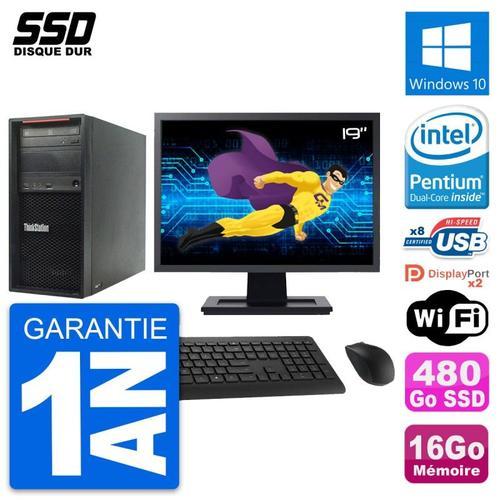 PC Tour Lenovo P300 Ecran 19" Intel G3220 RAM 16Go SSD 480Go Window... on Productcaster.