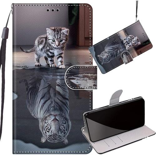 Coque Pour Oppo A94 5g / A95 5g Etui Cuir, Tiger Housse Pu Etui Por... on Productcaster.