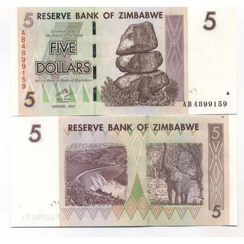 Billet De Collection Zimbabwe Pk N° 66 - 5 Dollars on Productcaster.