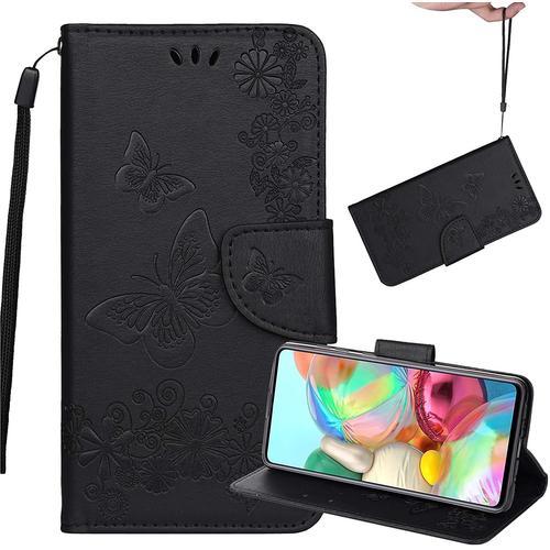 Coque Pour Samsung Galaxy A12 Etui Papillon Portefeuille Housse Cui... on Productcaster.