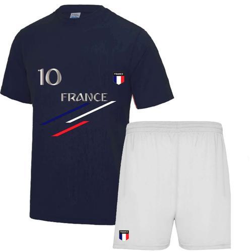 Ensemble De Sport Short Et Maillot De France Homme Bleu Marine Blanc on Productcaster.