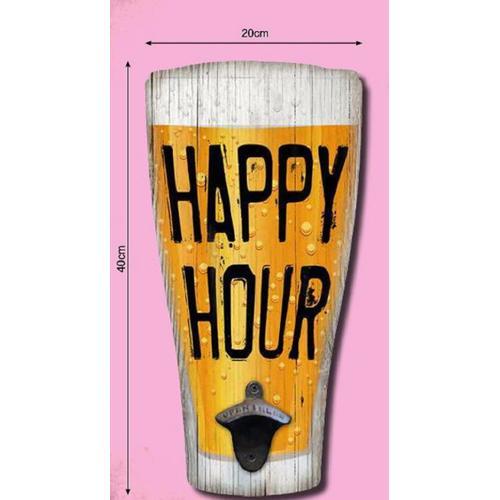 Decapsuleur Mural 40x20 Cm Happy Hours on Productcaster.