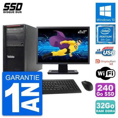 PC Tour Lenovo P310 MT Ecran 22" Intel G4400 RAM 32Go SSD 240Go Win... on Productcaster.