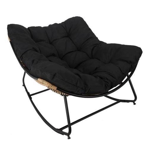 Merida - Fauteuil À Bascule Noir Avec Assise Capitonnée on Productcaster.