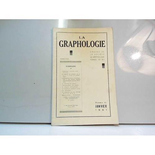 La Graphologie 1951 Numéro 41 on Productcaster.