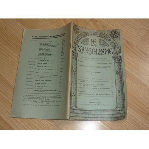 Le Symbolisme Revue Bimestrielle N°6/328, Juillet-Aout 1956 on Productcaster.