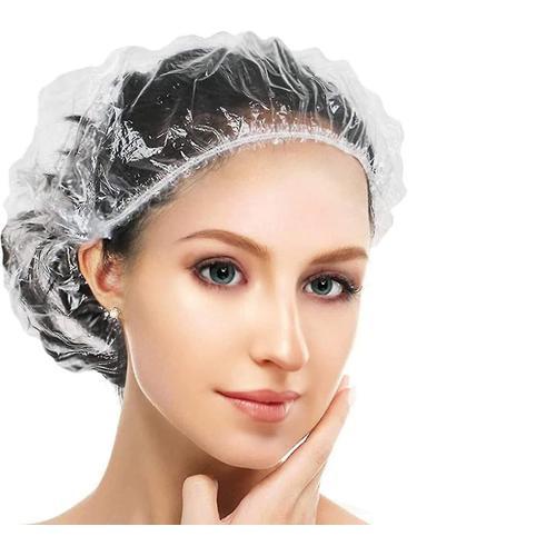 Disposable Waterproof Elastic Plastic Shower Cap Hair Coloring Caps... on Productcaster.