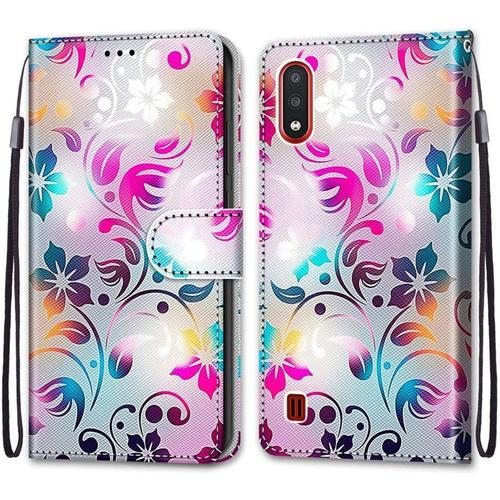 Coque Pour Samsung Galaxy M01, Etui En Cuir Pu Portefeuille Housse ... on Productcaster.