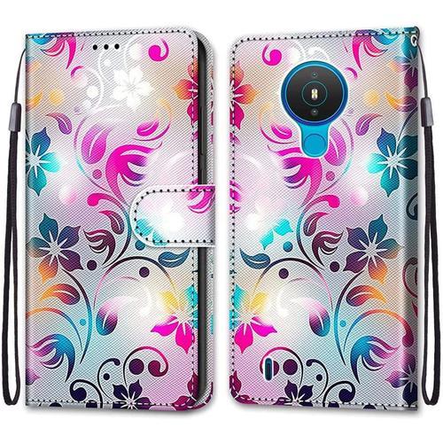 Coque Pour Nokia 1.4, Etui En Cuir Pu Portefeuille Housse Coque Ave... on Productcaster.