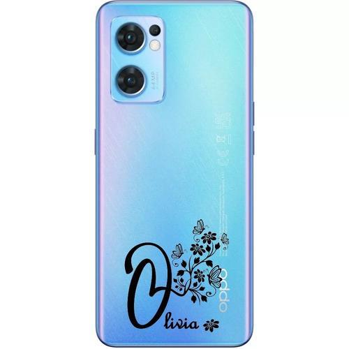 Coque Oppo X5 Lite Avec Votre Prénom 13 Papillon Et Fleur Noir on Productcaster.