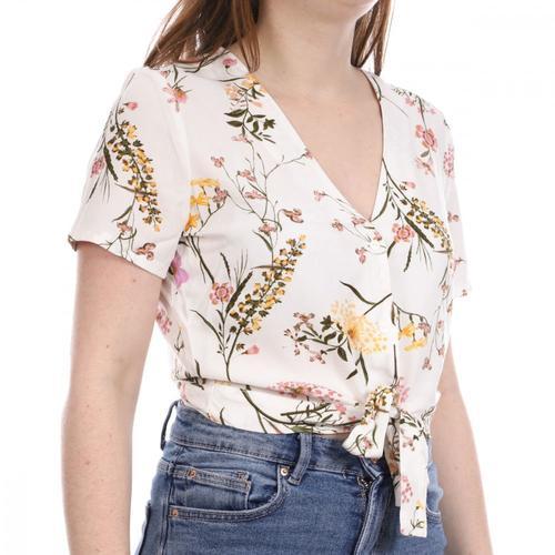 Blouse Blanche À Fleurs Femme Vero Moda Easy on Productcaster.