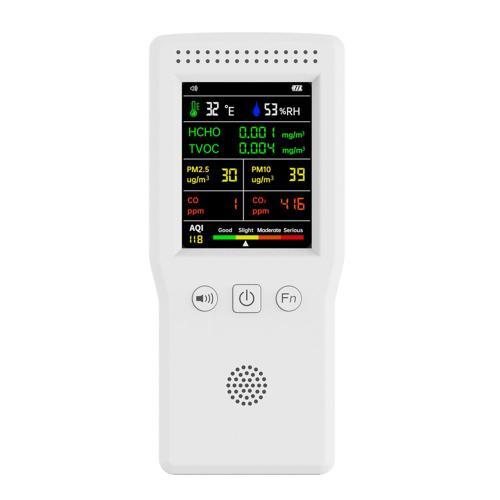 Détecteur De Qualité L'air 9 En 1 Écran Lcd Pm2.5 Pm10 Hcho Tvoc Co... on Productcaster.