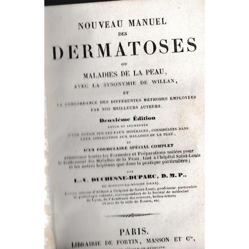 Nouveau Manuel Des Dermatoses Ou Maladies De La Peau Avec La Synony... on Productcaster.