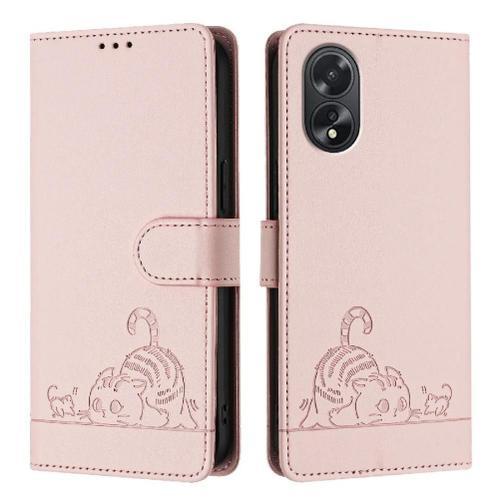 Étui Pour Oppo A38 4g/A18 4g Portefeuille À Rabot Rfid Chat Porte-F... on Productcaster.