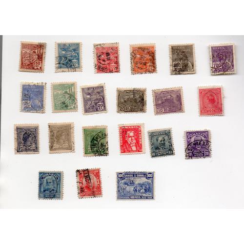 Brésil- Lot De 21 Timbres Oblitérés Avec Trace De Charnière- Divers on Productcaster.