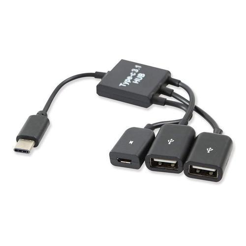 HUB 3 en 1 USB 3.1 Type C mâle vers 2, double USB A 2.0 femelle + M... on Productcaster.