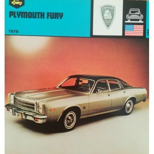 Fiche Edito-Service Plymouth Fury on Productcaster.